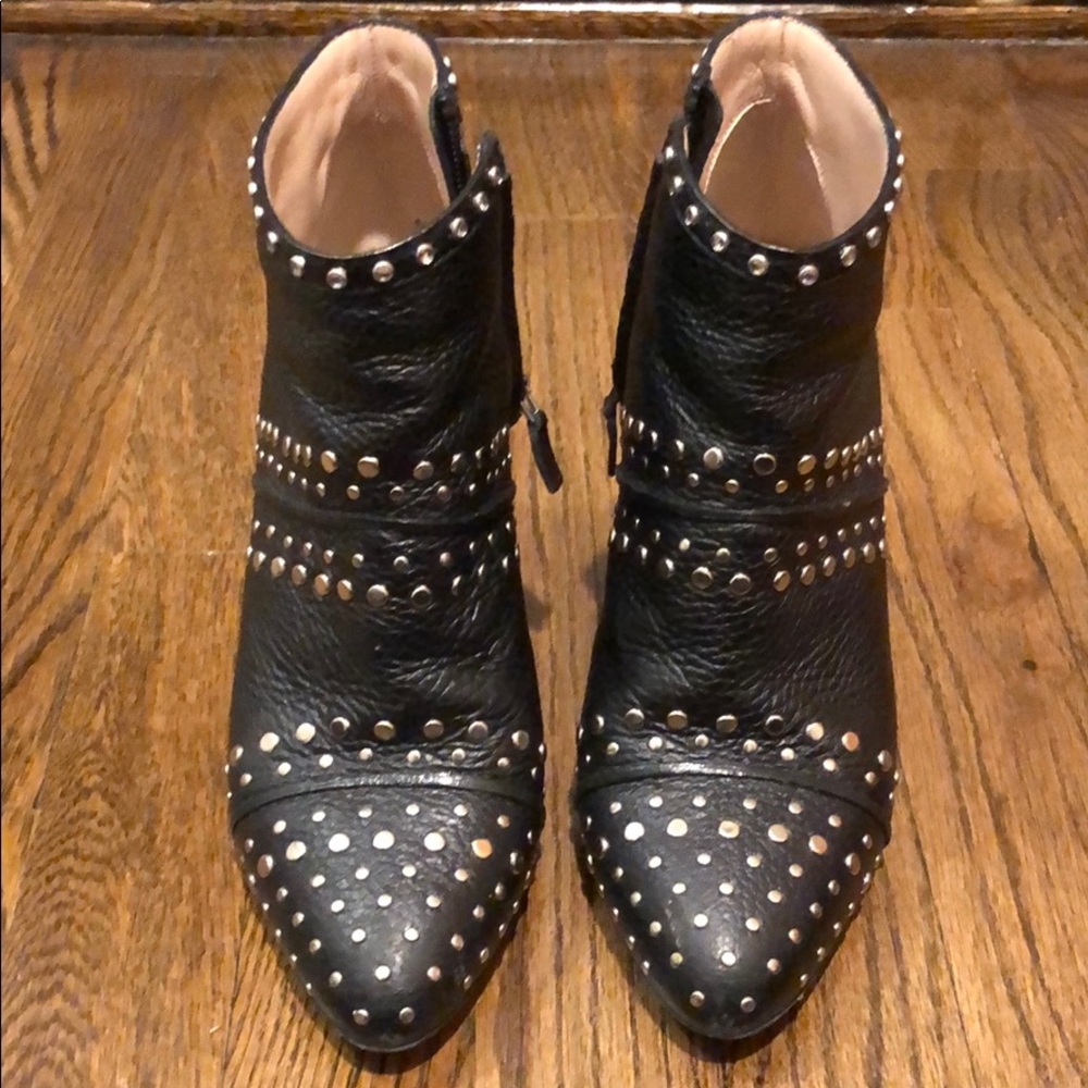 LANVIN black studded booties